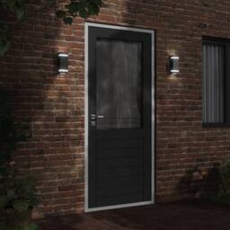 Berkfield Home Outdoor Wall Lights 2pcs Black Stainless Steel - thumbnail 3