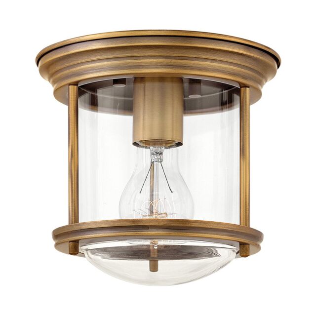 Netlighting Hinkley Hadrian 1 Light Flush Mount Brushed Bronze with Glass IP44 in Brown - image 1