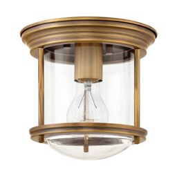 Netlighting Hinkley Hadrian 1 Light Flush Mount Brushed Bronze with Glass IP44 in Brown - thumbnail 1