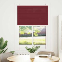 Berkfield Home Pleated Blind Bordeaux Red 90x150 cm Fabric Width 89.4 cm Polyester - thumbnail 2