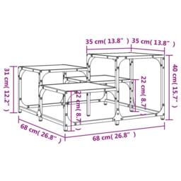 Berkfield Home Coffee Table Sonoma Oak 68x68x40 cm Engineered Wood in Brown - Size: 68 x 68 x 40 cm - thumbnail 9