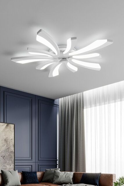 Living and Home Shaped White LED Flush Mount Ceiling Light - image 1