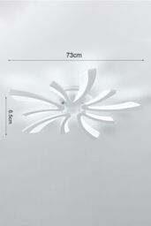 Living and Home Shaped White LED Flush Mount Ceiling Light - thumbnail 3