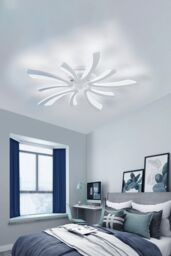 Living and Home Shaped White LED Flush Mount Ceiling Light - thumbnail 6