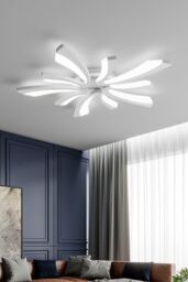 Living and Home Shaped White LED Flush Mount Ceiling Light