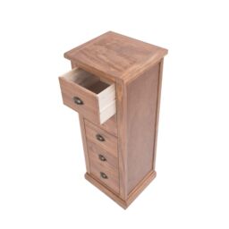 Cabinet Bits Tirolo 5 Drawer Narrow Chest of Drawers Brass Cup Handle in Brown - thumbnail 5