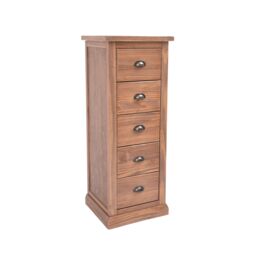 Cabinet Bits Tirolo 5 Drawer Narrow Chest of Drawers Brass Cup Handle in Brown - thumbnail 2