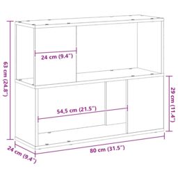 Berkfield Home White TV Stand 80x24x63 cm Made of Engineered Wood in Black - Size: 80 x 24 x 63 cm - thumbnail 9