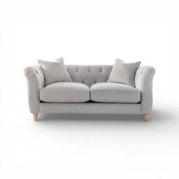 The Great Sofa Company Kensington 2-Seater Velvet Chesterfield Sofa in Silver - Size: 2 Seater - thumbnail 3
