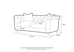 The Great Sofa Company Kensington 2-Seater Velvet Chesterfield Sofa in Silver - Size: 2 Seater - thumbnail 9