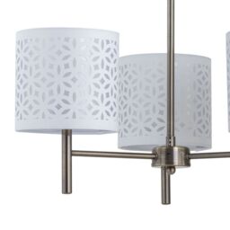 First Choice Lighting Brea - Antique Brass 3 Light Fitting with White Cut Out Shades in Gold - thumbnail 2