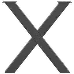 Berkfield Home Dining Table Legs X-Shaped 2 pcs Anthracite 70x(72-73) cm Steel in Dark Grey - thumbnail 5