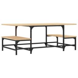 Berkfield Home Coffee Table Sonoma Oak 100x50.5x40 cm Engineered Wood in Brown - thumbnail 6