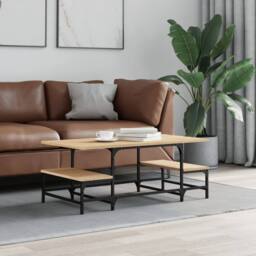 Berkfield Home Coffee Table Sonoma Oak 100x50.5x40 cm Engineered Wood in Brown - thumbnail 2