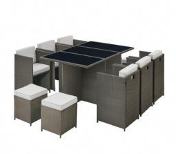 Home Detail DISCONTINUED Vista Cube Garden Furniture Set 11 Piece with Footstools in Dark Grey - thumbnail 2