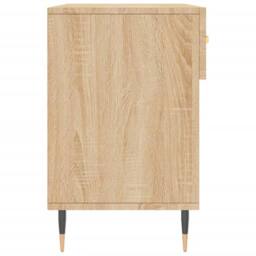 Berkfield Home Shoe Bench Sonoma Oak 102x35x55 cm Engineered Wood in Light Tan - Size: 102 x 35 x 55 cm - thumbnail 7