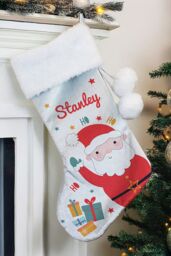 Personalised Memento Company Personalised Santa Christmas Stocking in Grey - thumbnail 4