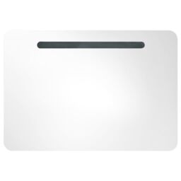 Berkfield Home LED Bathroom Mirror Cabinet 80x9.5x55 cm in White - thumbnail 4
