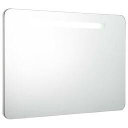 Berkfield Home LED Bathroom Mirror Cabinet 80x9.5x55 cm in White - thumbnail 2
