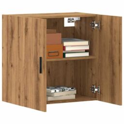Berkfield Home Wall Cabinet Artisan Oak 60x31x60 cm Engineered Wood in Brown - Size: 60 x 31 x 60 cm - thumbnail 1