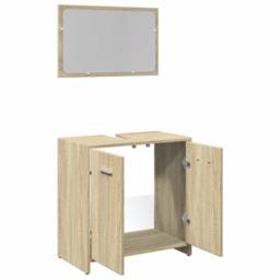 Berkfield Home 2 Piece Bathroom Furniture Set Sonoma Oak Engineered Wood in Light Brown - thumbnail 5