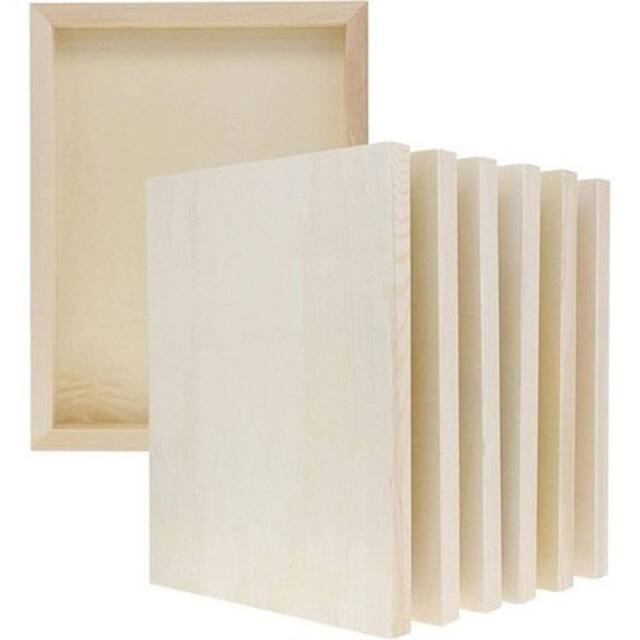 NESTLUNE Unfinished Wooden Panels 6 Pack 23x30.5cm in Natural - Size: 81 cm x 49 cm - image 1
