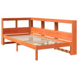 Berkfield Home Bookcase Bed without Mattress Wax Brown 90x200 cm Solid Wood Pine - thumbnail 4