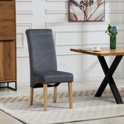 Artemis Home Rimini Velvet Fabric Dining Chairs - Set of 2 in Grey