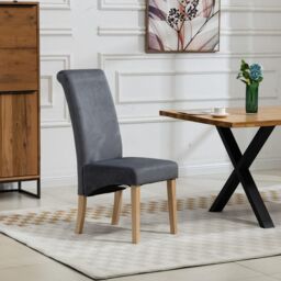 Artemis Home Rimini Velvet Fabric Dining Chairs - Set of 2 in Grey - thumbnail 3