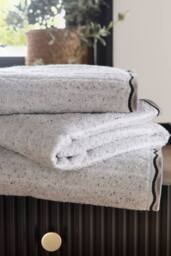 Fusion 'Speckle Rib' 100% Cotton Towel in White - thumbnail 3