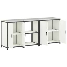 Berkfield Home with Shelf Other with Storage with Door 3 pcs White Cold-rolled steel - thumbnail 9