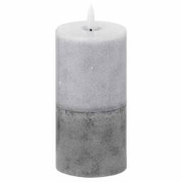 Lemon Pavilion Furniture and Decor Luxe Collection Natural Glow 3x6 Dipped LED Candle - L7 x W7 x H15 cm in Grey