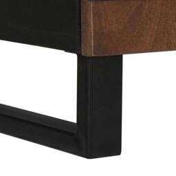 Berkfield Home Modern Bedside Cabinet 50x33x60 cm Solid Wood Walnut in Brown - Size: 50 x 33 x 60 cm - thumbnail 7