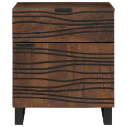 Berkfield Home Modern Bedside Cabinet 50x33x60 cm Solid Wood Walnut in Brown - Size: 50 x 33 x 60 cm - thumbnail 1