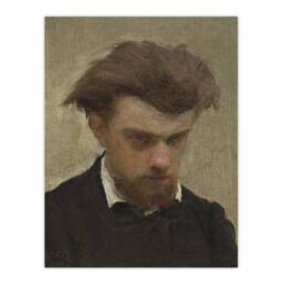 Artery8 Artist Self Portrait Painting Latour Framed Wall Art Print in Brown - Size: A3 - thumbnail 3