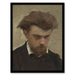 Artery8 Artist Self Portrait Painting Latour Framed Wall Art Print in Brown - Size: A3 - thumbnail 1