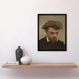 Artery8 Artist Self Portrait Painting Latour Framed Wall Art Print in Brown - Size: A3 - thumbnail 2