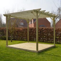 Rutland County Garden Furniture Ltd Garden Pergola & Decking Kit, Wood, L480 x W480 cm, Light Green - thumbnail 4