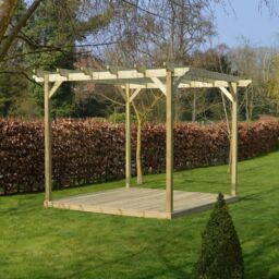 Rutland County Garden Furniture Ltd Garden Pergola & Decking Kit, Wood, L480 x W480 cm, Light Green - thumbnail 2