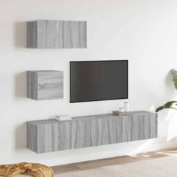 Berkfield Home Modern 4 Piece TV Cabinet Set Grey Sonoma Engineered Wood - thumbnail 2