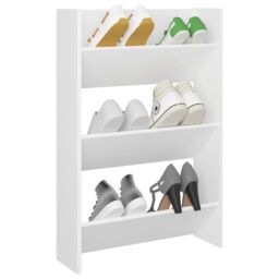 Berkfield Home Wall Shoe Cabinet White 60x18x90 cm Engineered Wood - Size: 60 x 18 x 90 cm - thumbnail 3