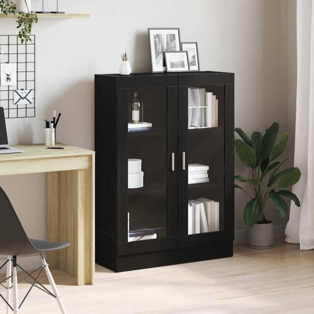 Berkfield Home Book Cabinet Black Oak 82.5x30.5x115 cm Engineered Wood - image 1
