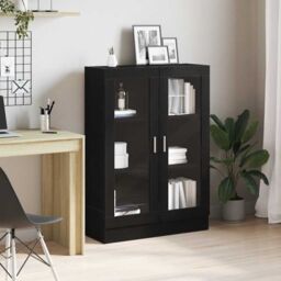 Berkfield Home Book Cabinet Black Oak 82.5x30.5x115 cm Engineered Wood - thumbnail 1