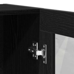 Berkfield Home Book Cabinet Black Oak 82.5x30.5x115 cm Engineered Wood - thumbnail 9