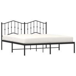 Berkfield Home Metal Bed Frame with Headboard Black 180x200 cm Super King - thumbnail 3