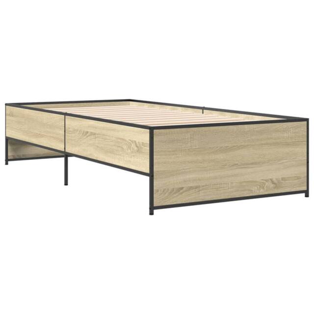 Berkfield Home Durable Bed Frame without Mattress Sonoma Oak 75x190 cm Small Single in Light Tan - image 1