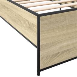 Berkfield Home Durable Bed Frame without Mattress Sonoma Oak 75x190 cm Small Single in Light Tan - thumbnail 7