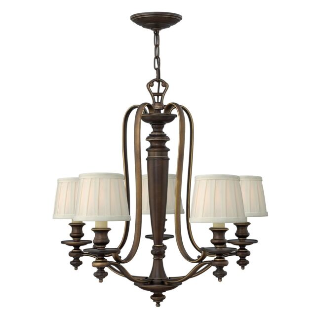 Loops 5 Bulb Chandelier Hanging Pendant LIght Royal Bronze LED E14 60W Bulb