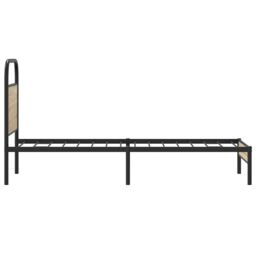Berkfield Home Bed Frame Without Mattress 75x190 cm Smoked Oak Engineered Wood in Brown - thumbnail 6