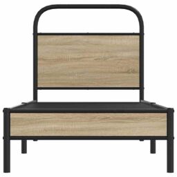 Berkfield Home Bed Frame Without Mattress 75x190 cm Smoked Oak Engineered Wood in Brown - thumbnail 5